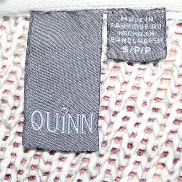 Quinn New York Cream Textured Knit Sweater w/ Zippers – Size S/P (Small) - Picture 4 of 4